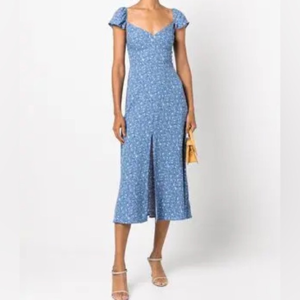 Reformation Baxley Dress Short Sleeveless Floral Midi Dress size 12
